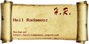 Heil Radamesz névjegykártya